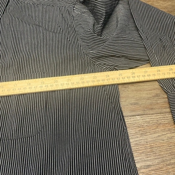 Beverly Hills Polo black white stripe long sleeve button down Men shirt size XL - Picture 3 of 6